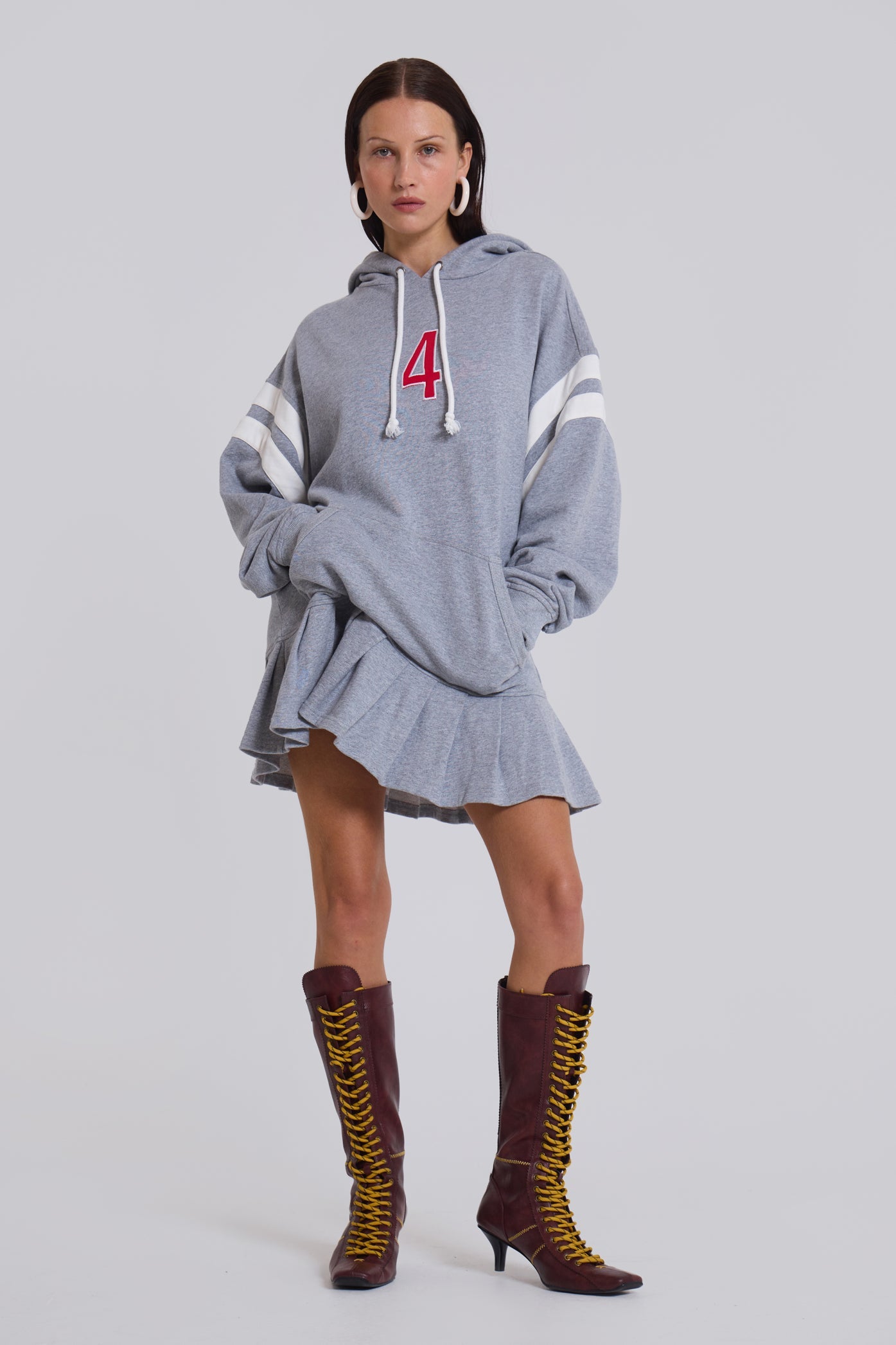 4 or Nothing Sweater Dress in Grey Marl