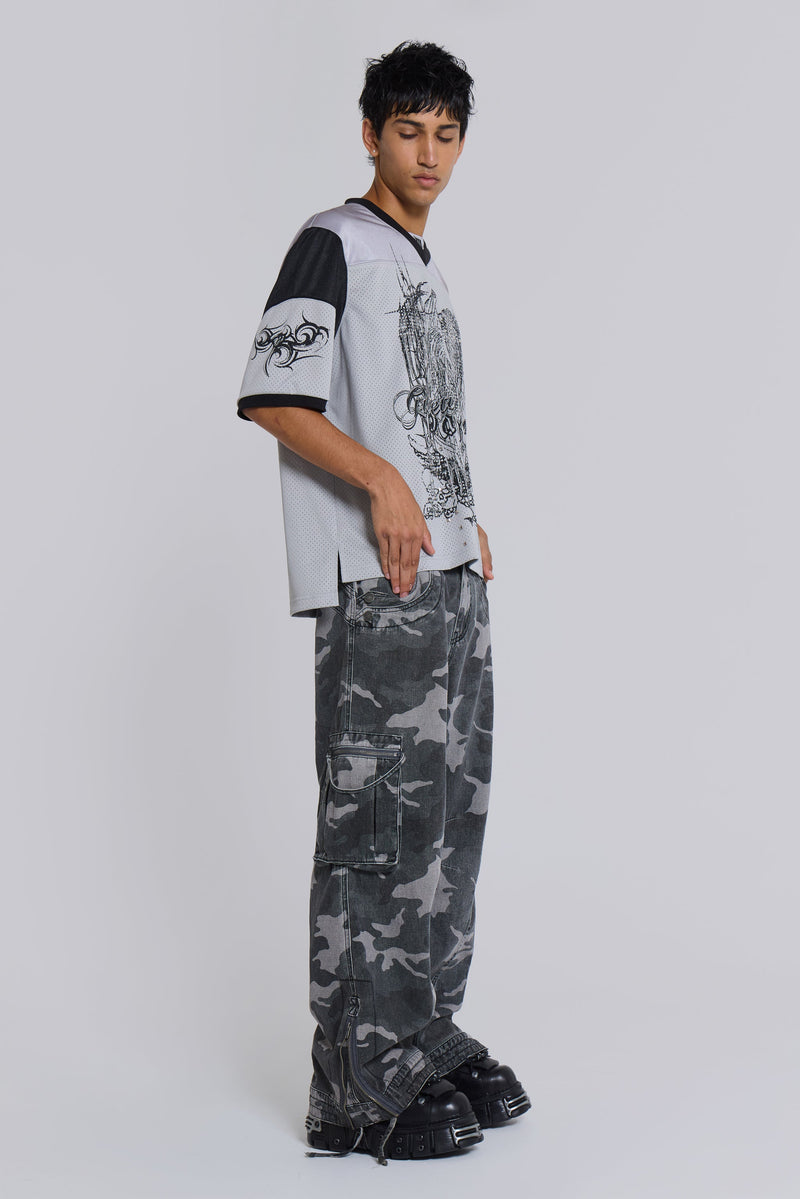 Washed Black Trooper Camo Cargo Pant