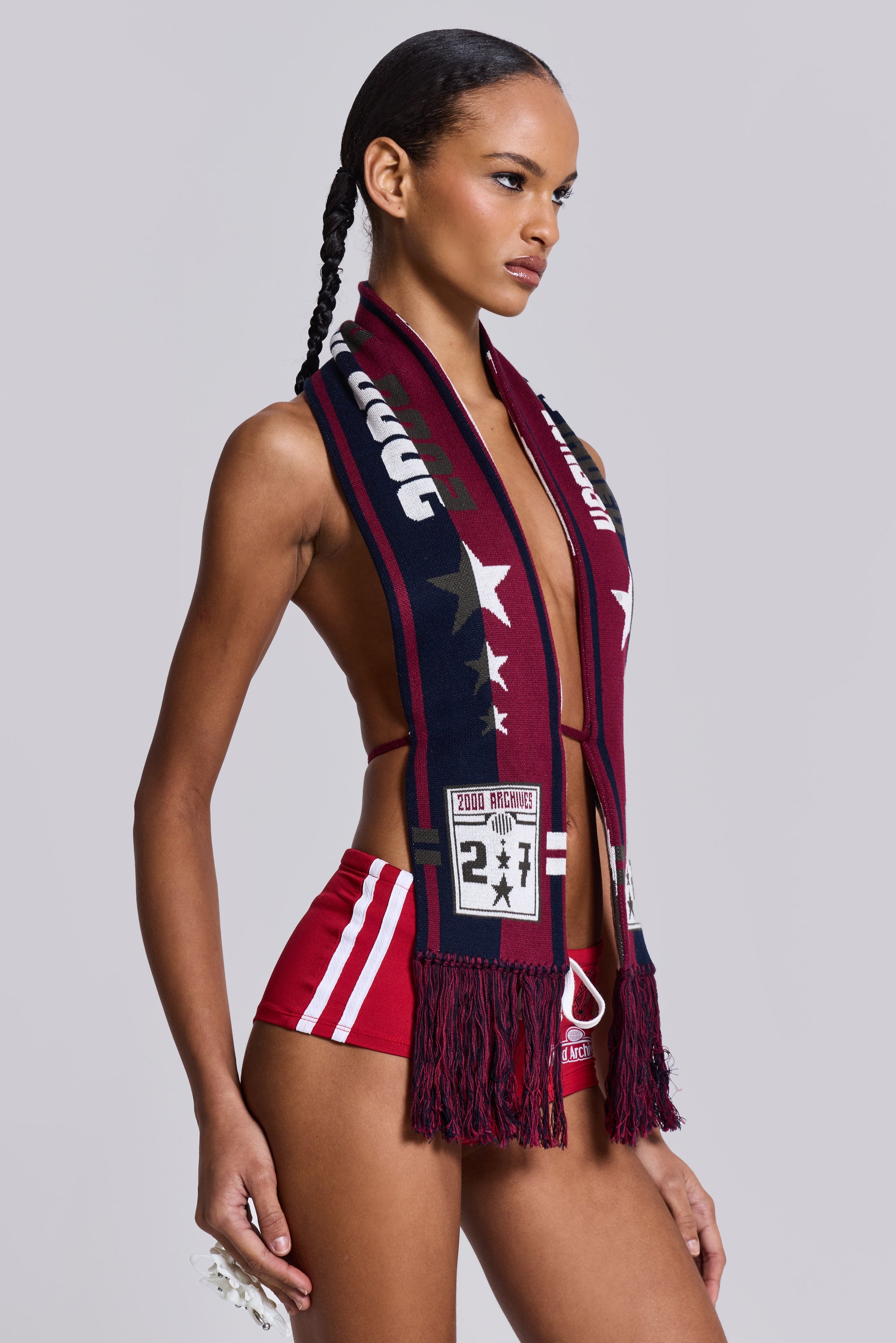 Merch 3-in-1 Backless Football Scarf Top