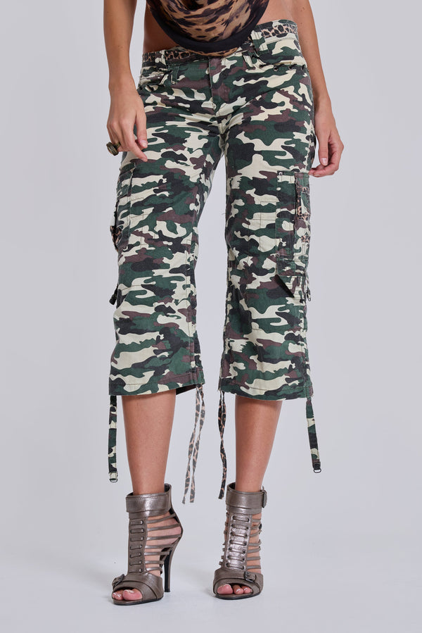 Stella Camo Leopard Cargo Capri Trousers