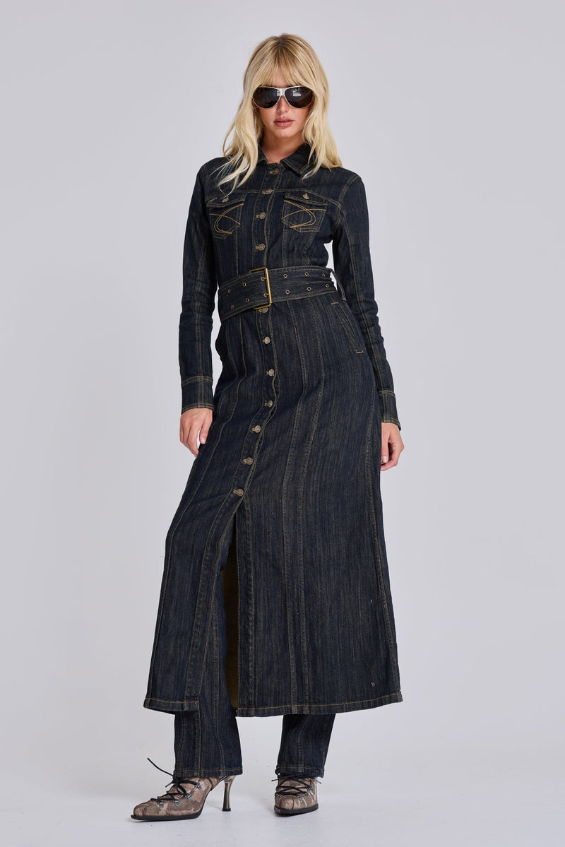 Trinity Fitted Denim Coat