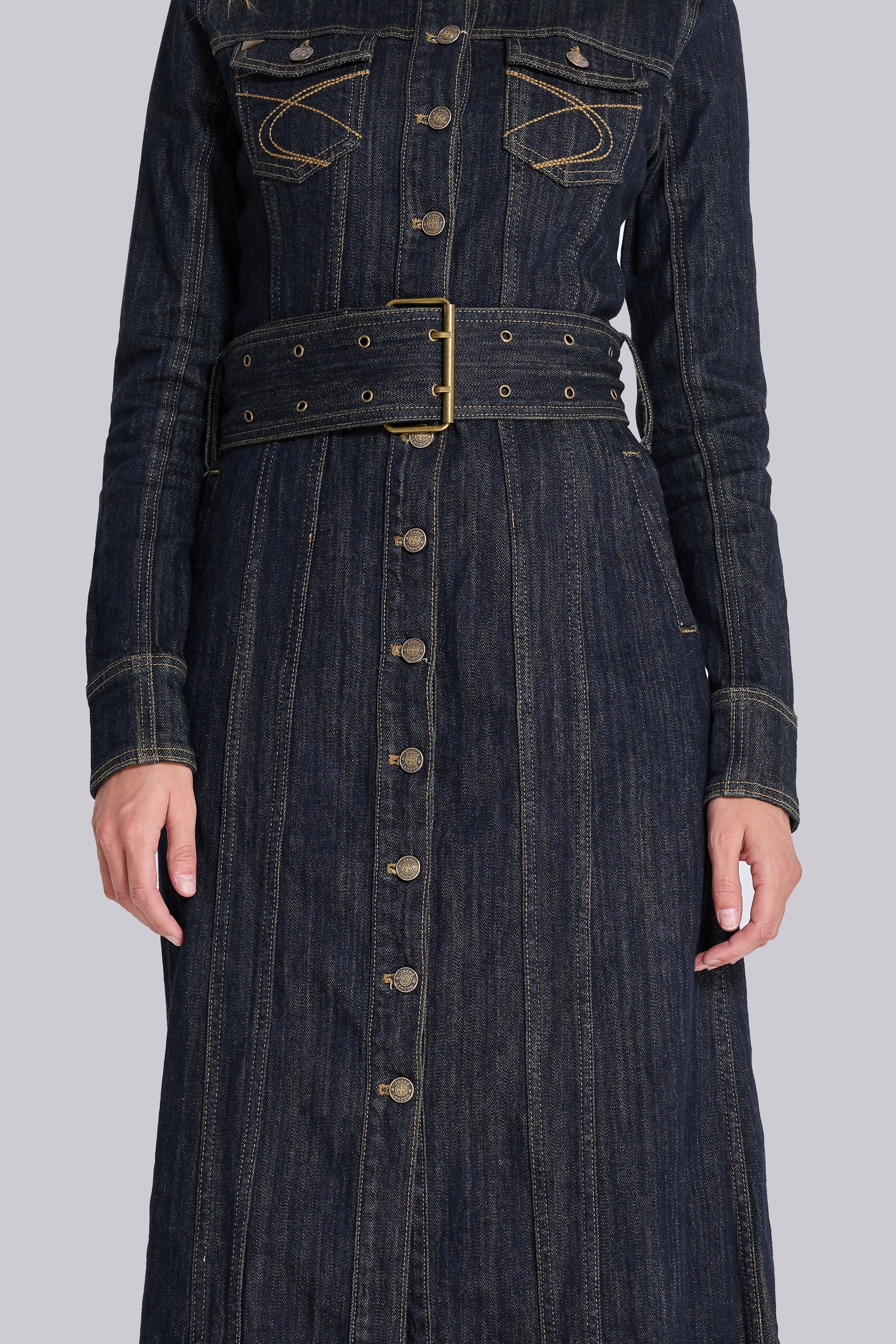 Trinity Fitted Denim Coat