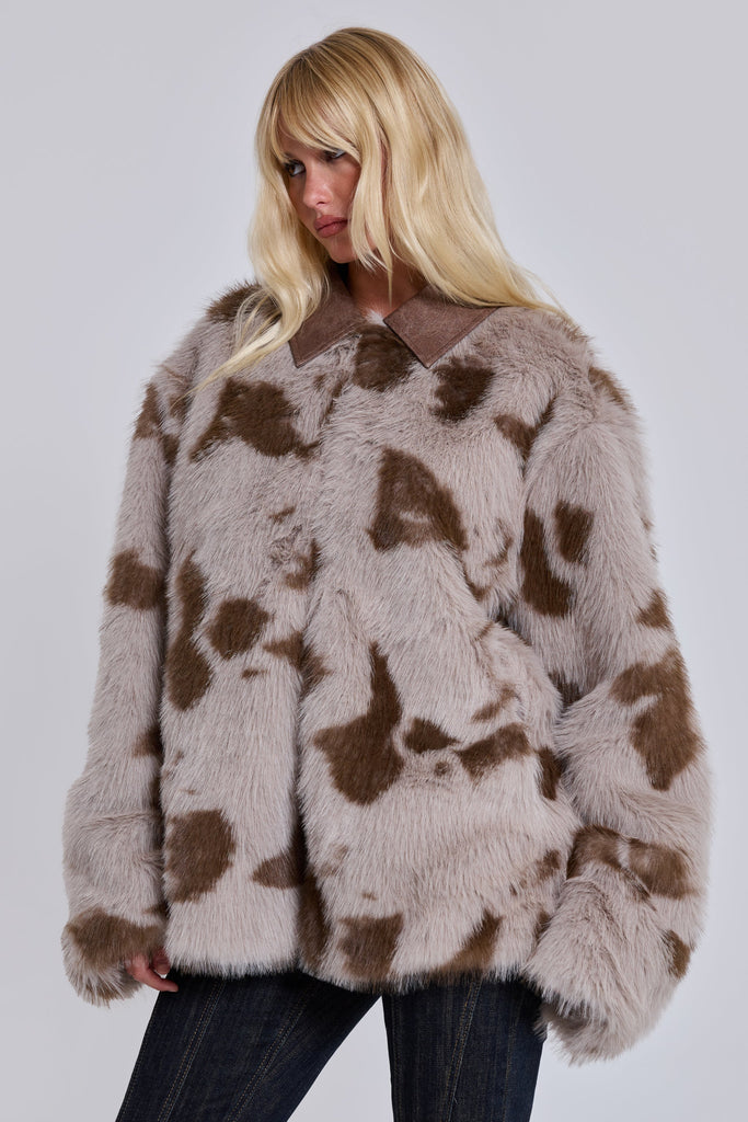 Lorax Cow Faux Fur Jacket