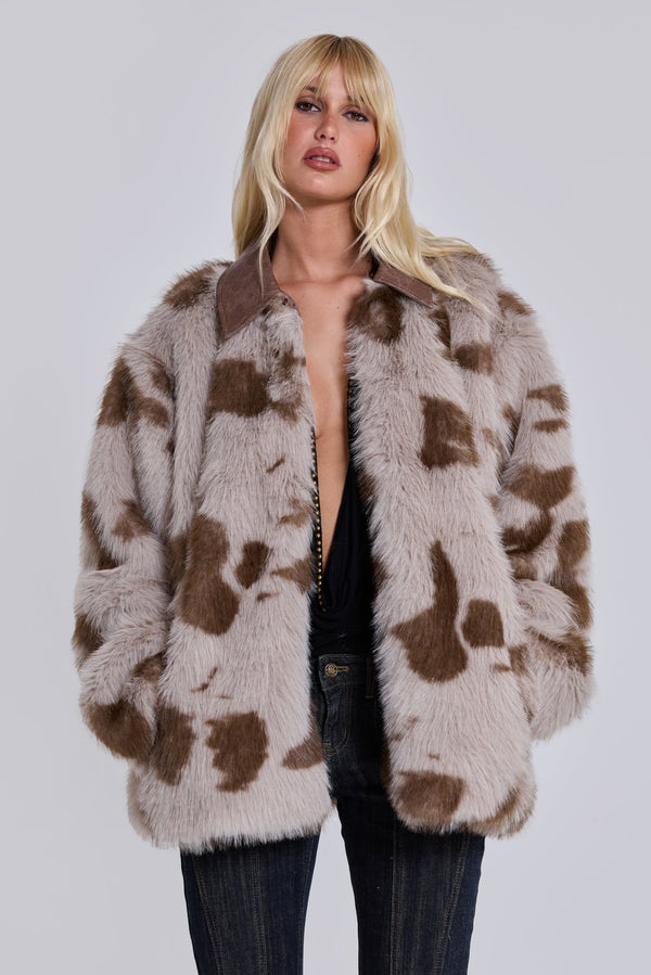 Lorax Cow Faux Fur Jacket