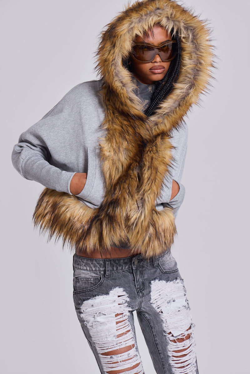 Deda Fur Trim Hoodie