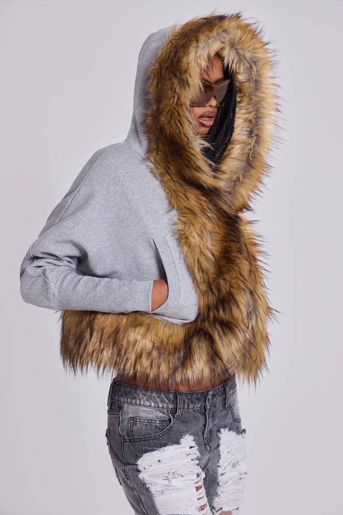 Deda Fur Trim Hoodie