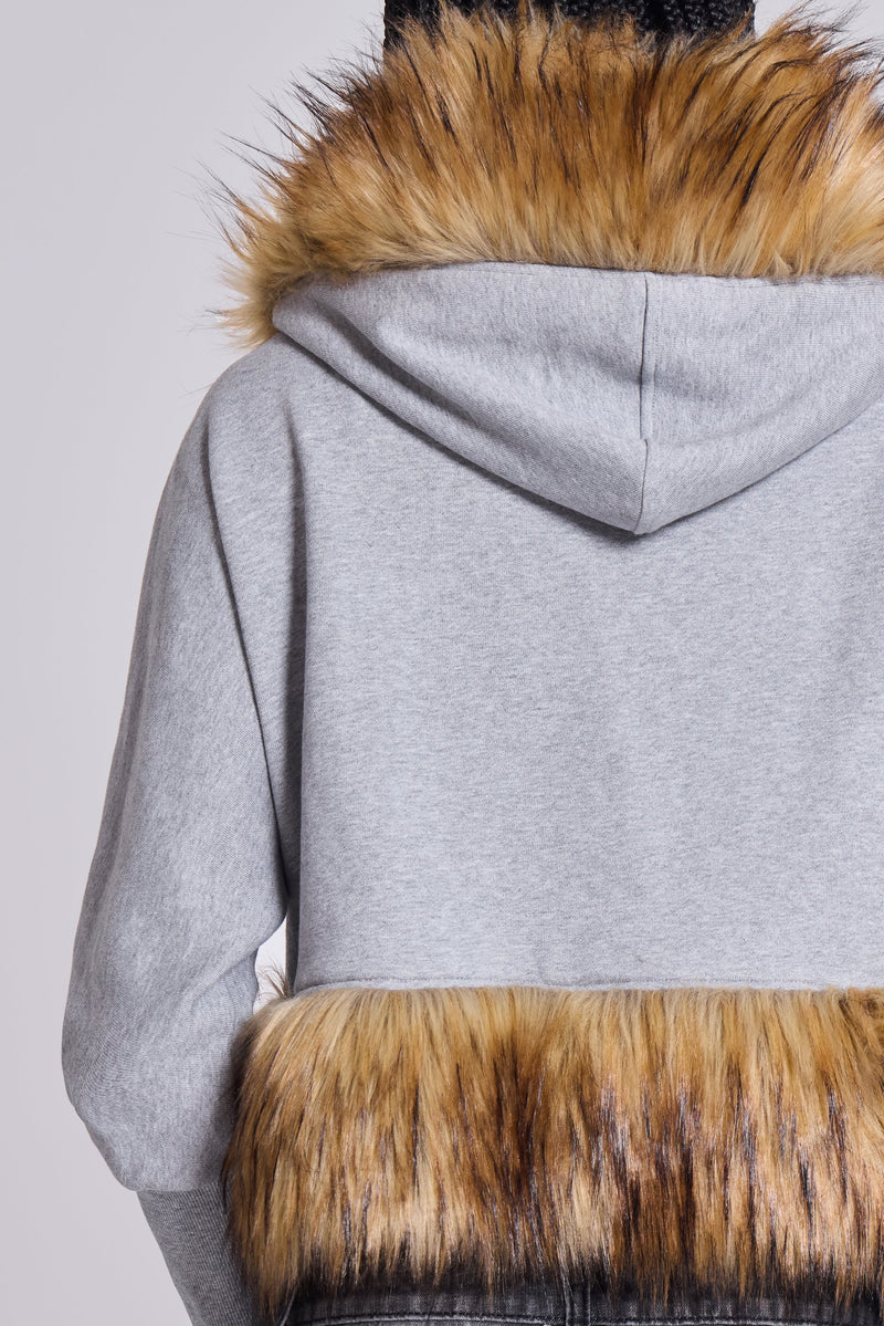 Deda Fur Trim Hoodie