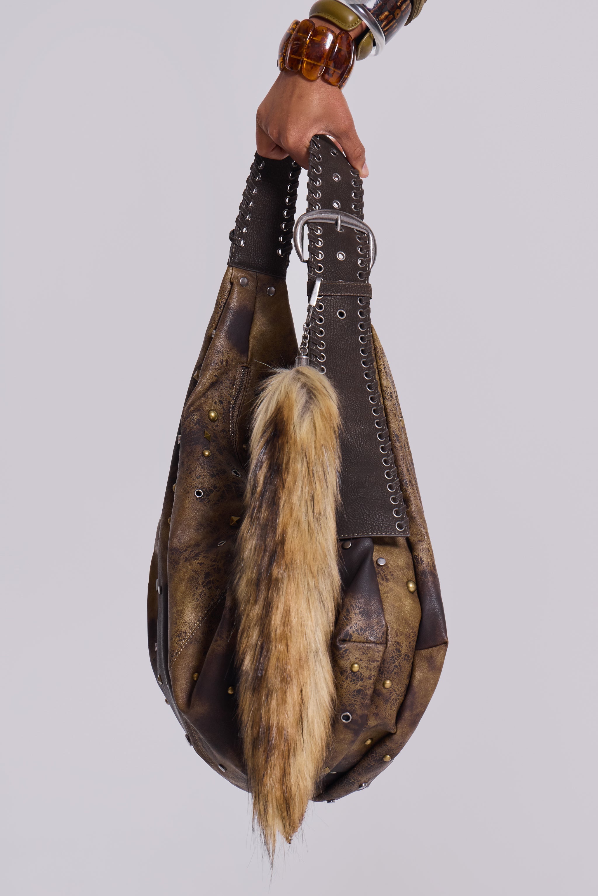 Faux Leather Slouch Bag