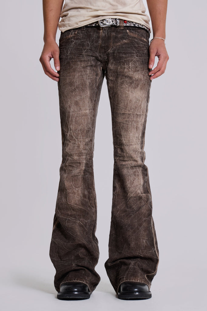 Brown Creased Drift Jeans