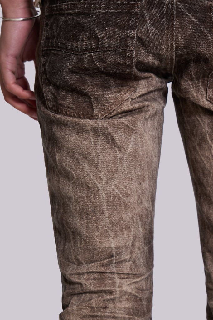 Brown Creased Drift Jeans