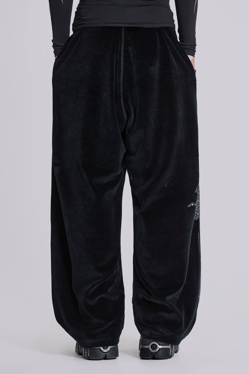 Studded Cross Velour Monster Joggers