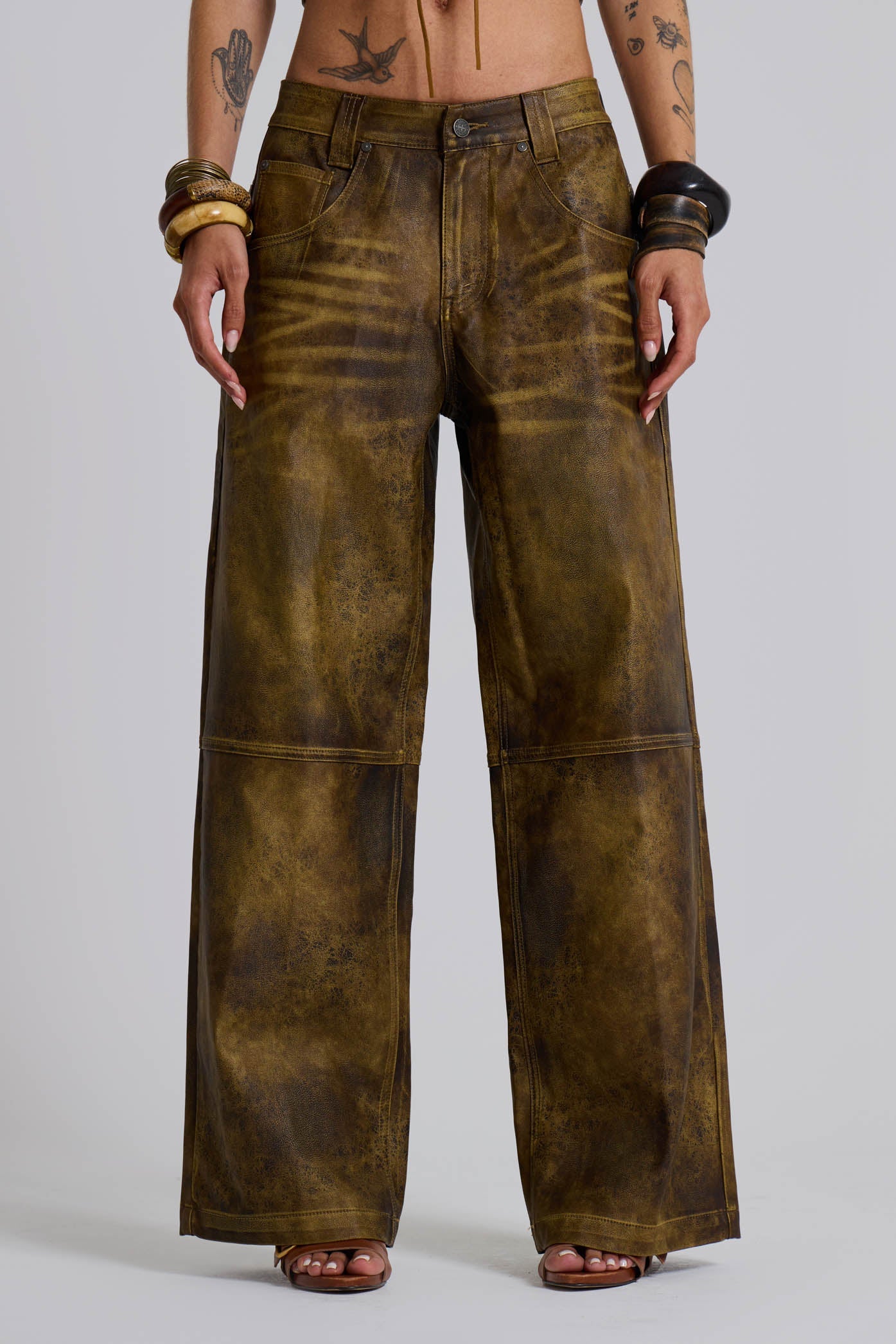 Vaca Faux Leather Colossus Trousers