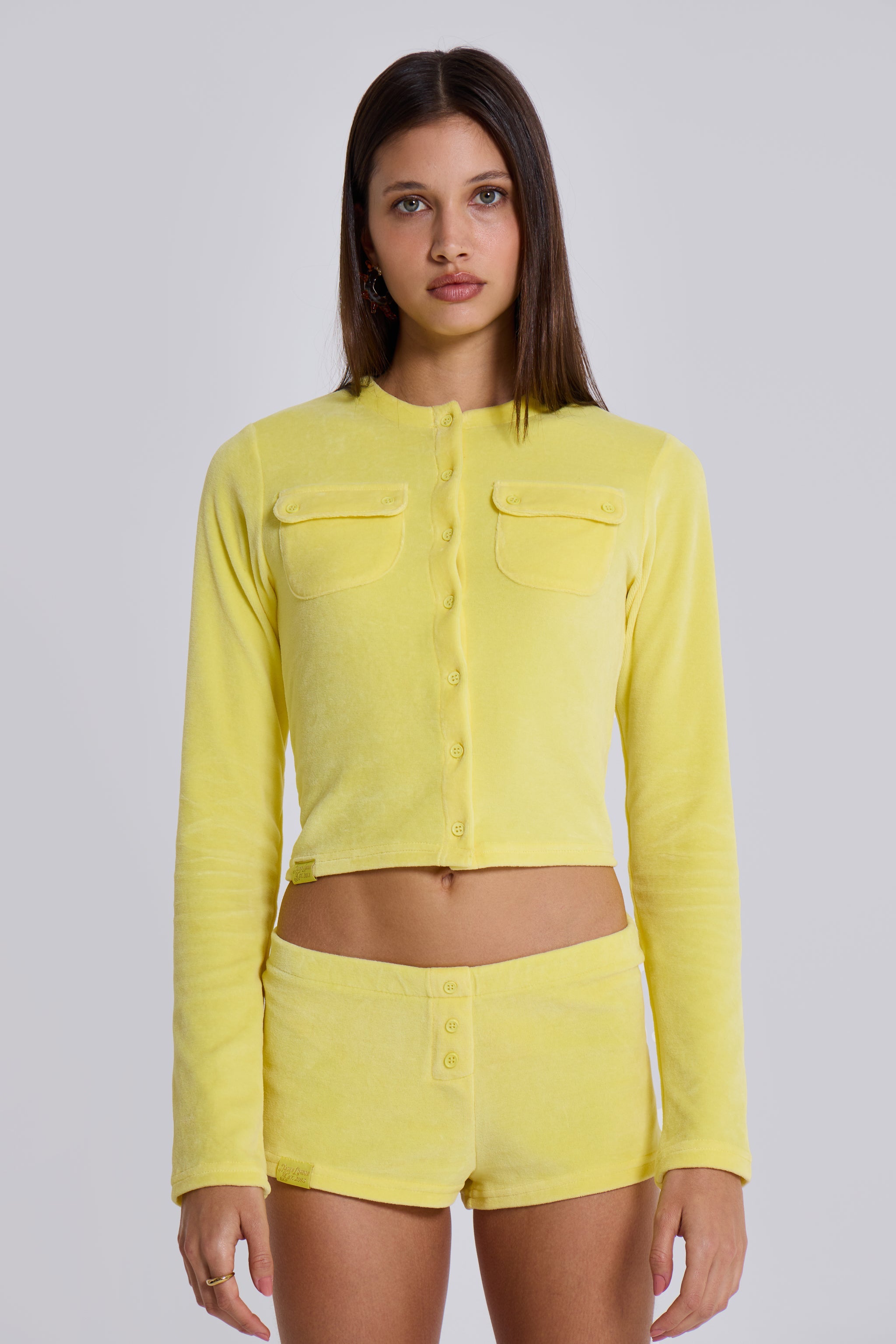 Lemon Velour Top