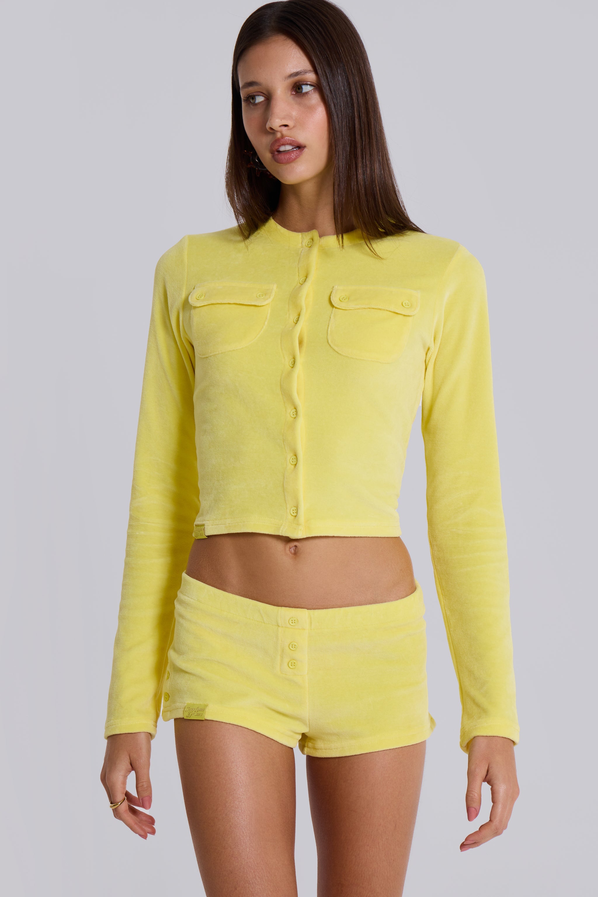 Lemon Velour Top