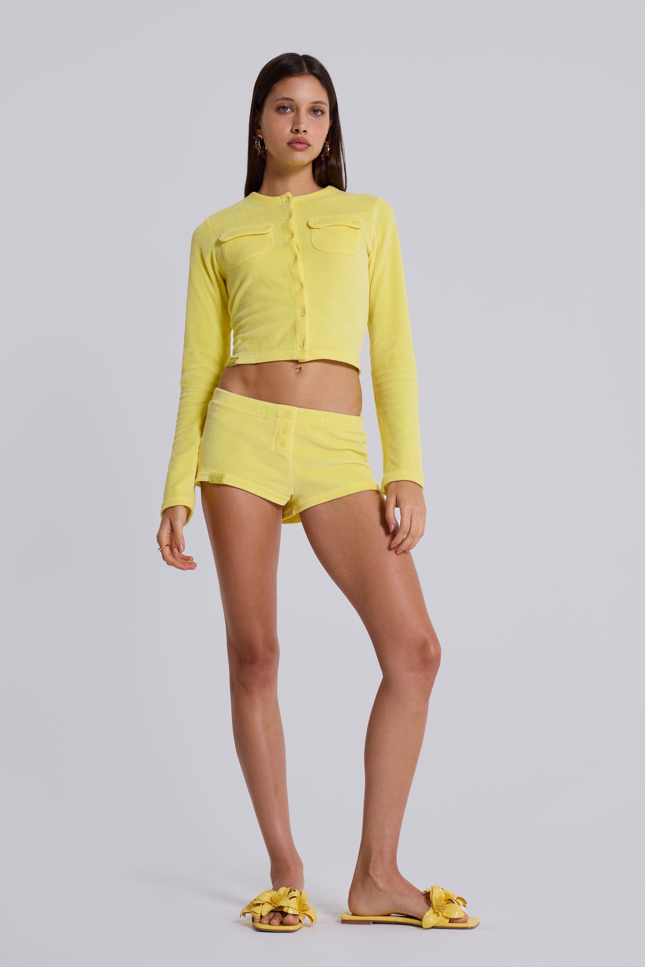 Lemon Velour Top