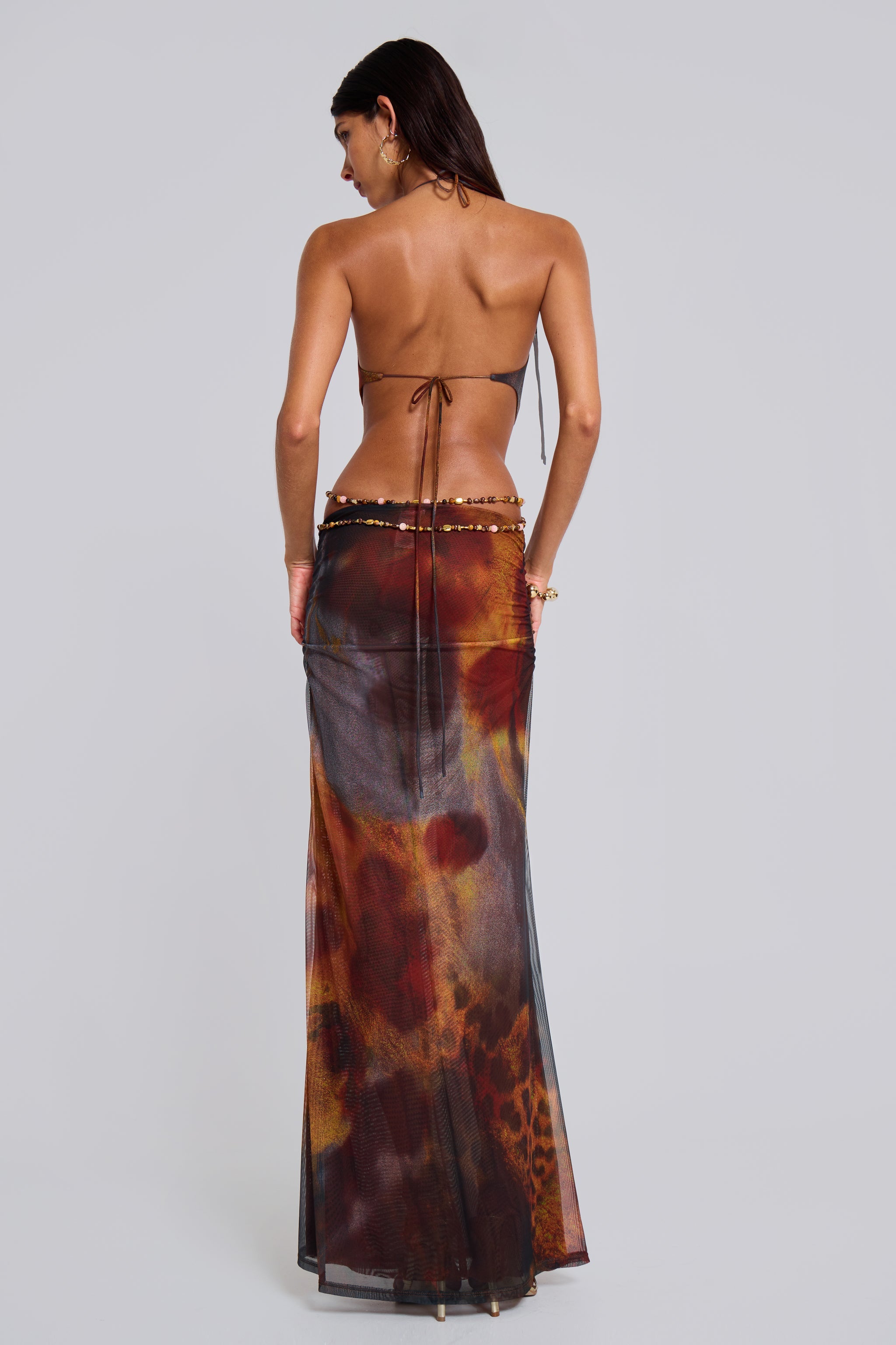 Vida Backless Maxi Dress in Whiskey