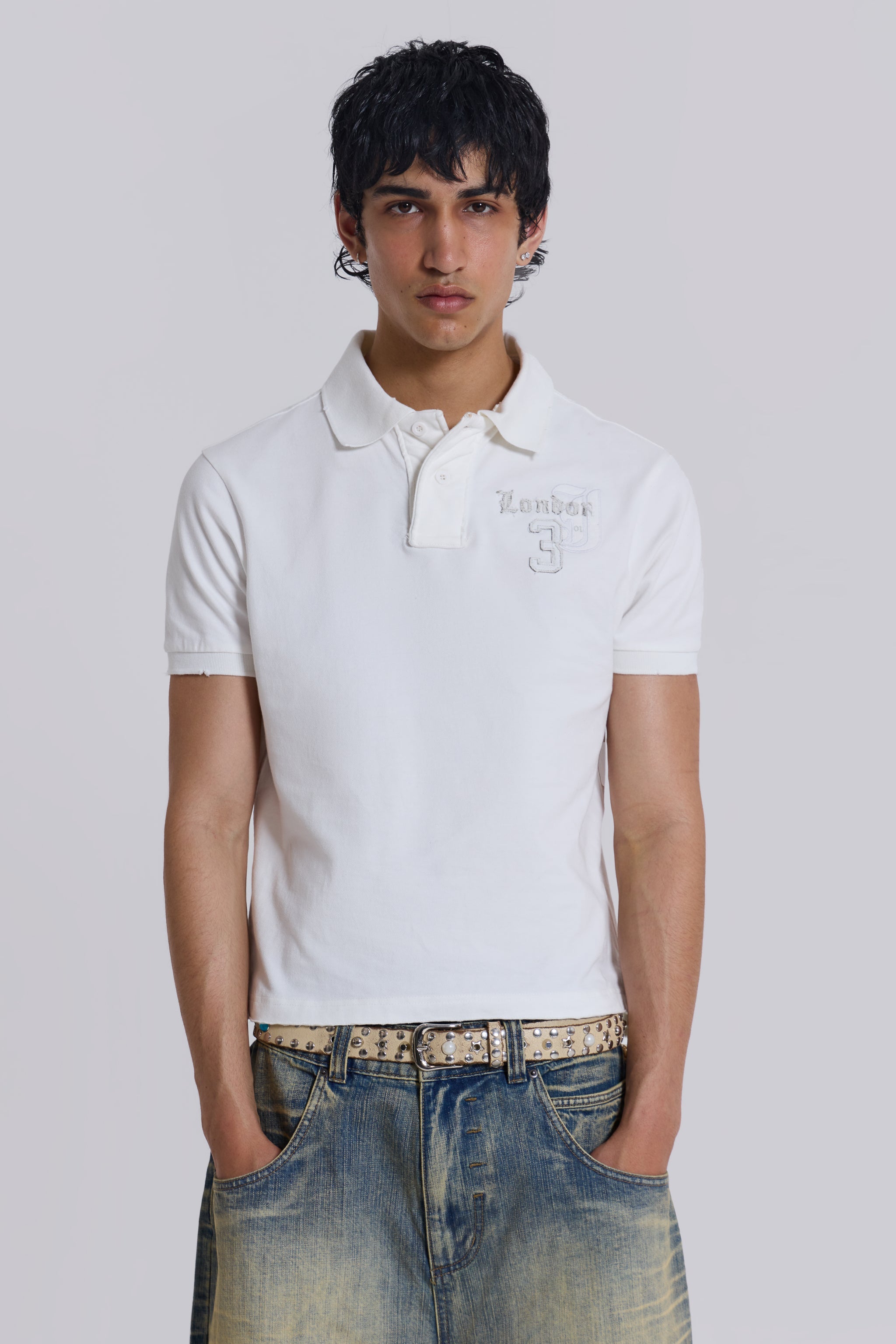 White Frat Polo Shirt