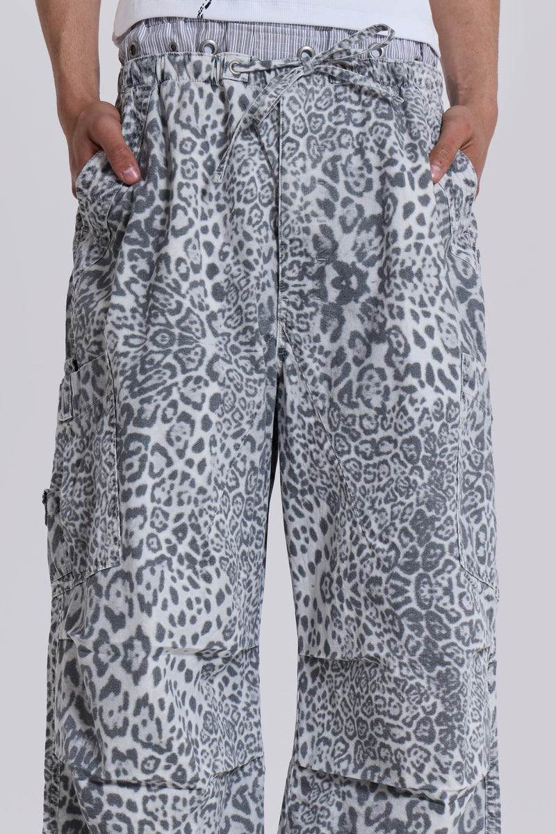Snow Leopard Parachute Pants