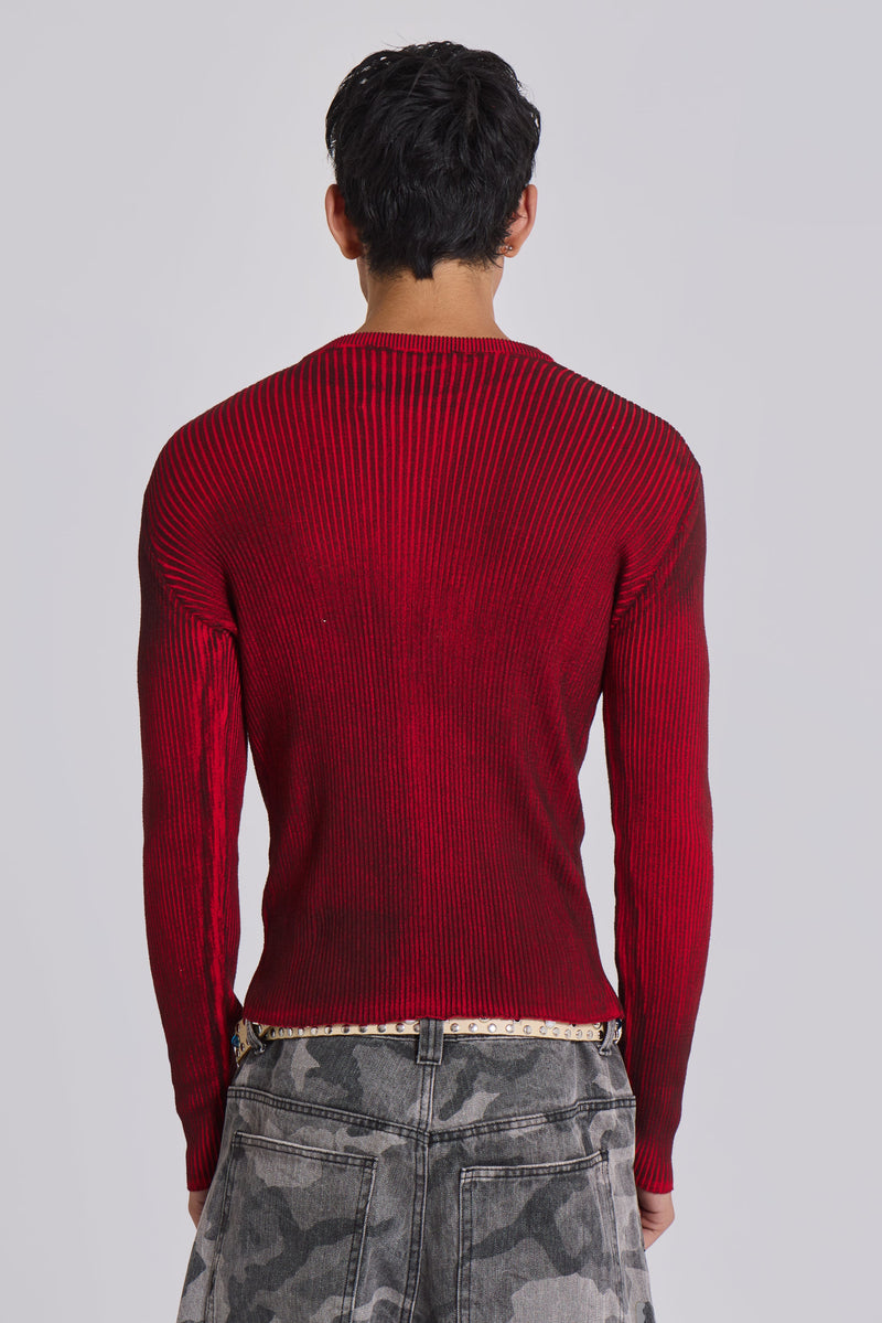 Red Scrape Knit