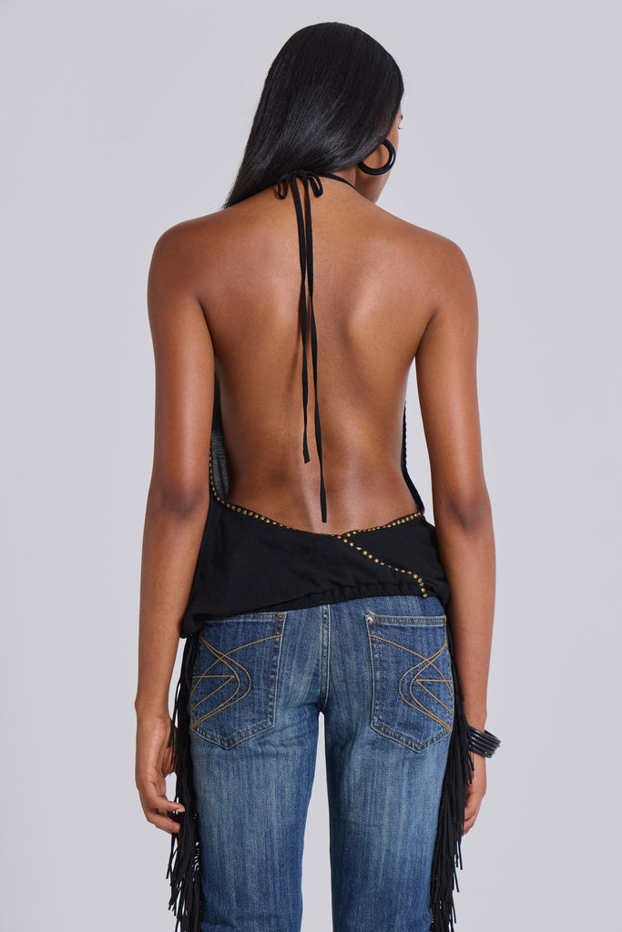 Tatiana Backless Studded Top