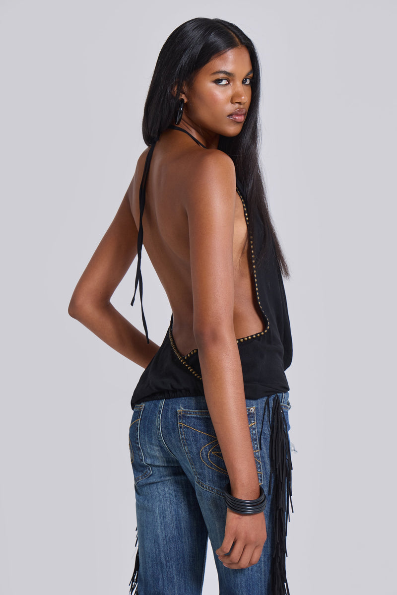 Tatiana Backless Studded Top