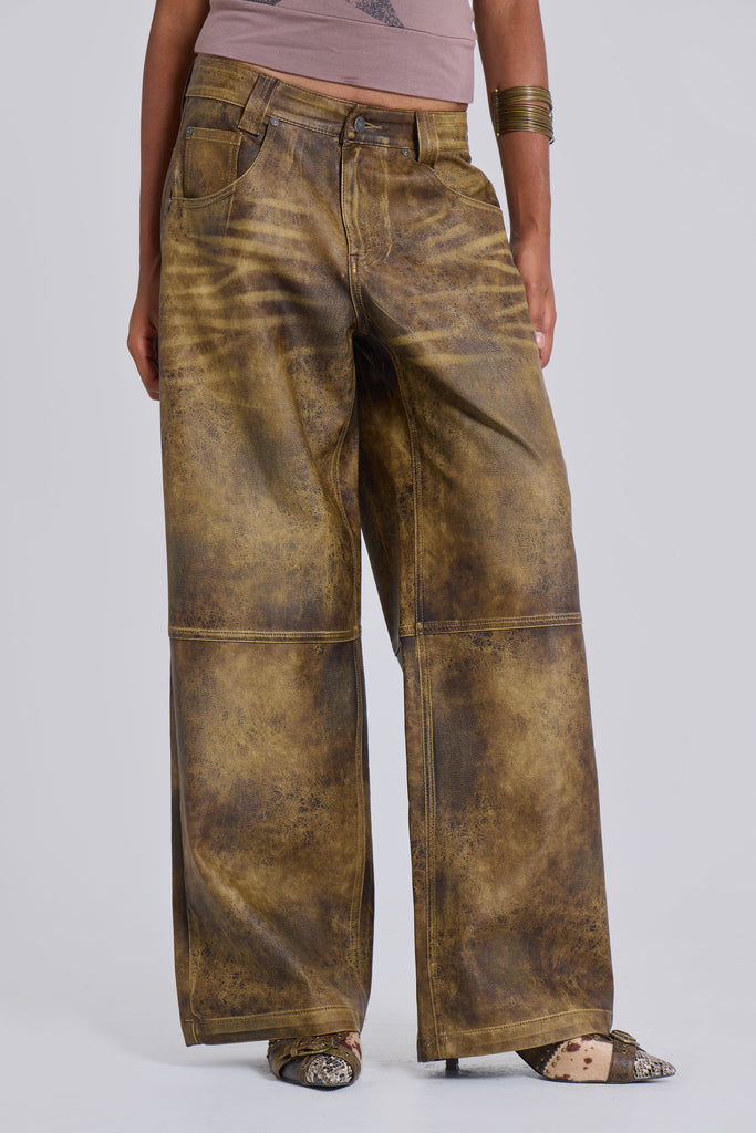 Vaca Faux Leather Colossus Trousers