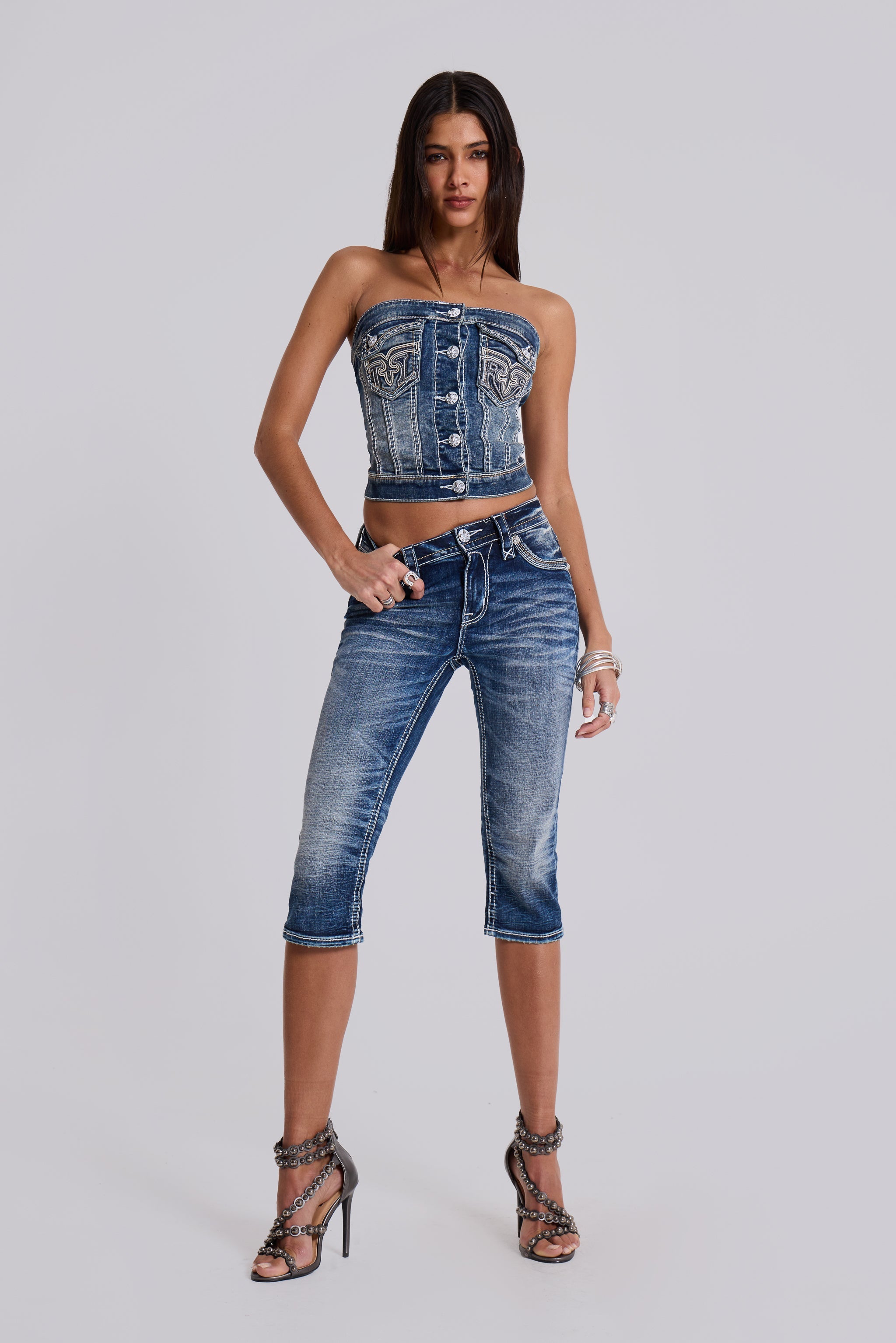 Rock Revival Denim Corset Top