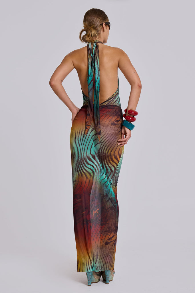 Akila Knotted Halter Maxi Dress