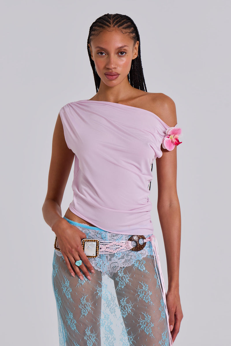 Dare To Drape In Pink With Flower Detail