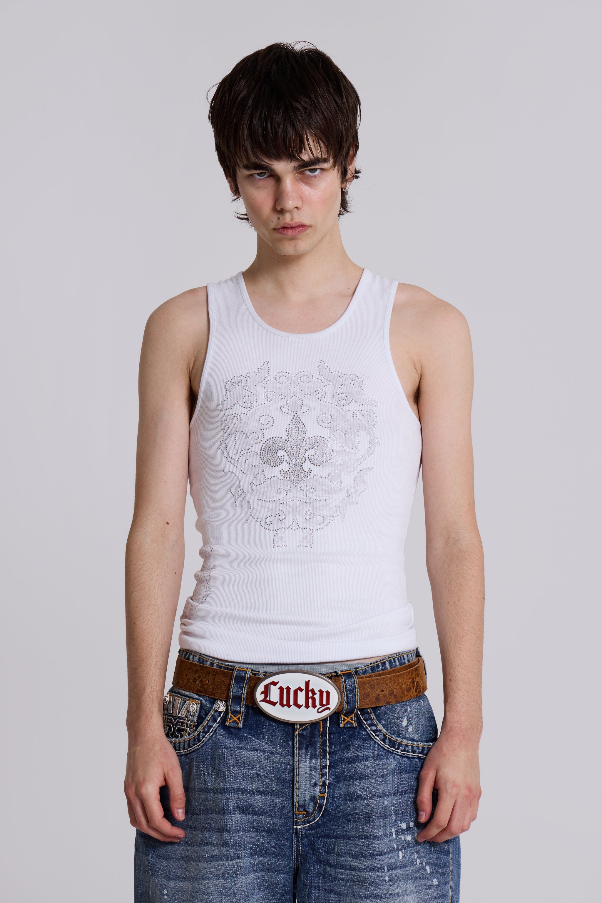 Rock Revival White Fleur De Lis Vest