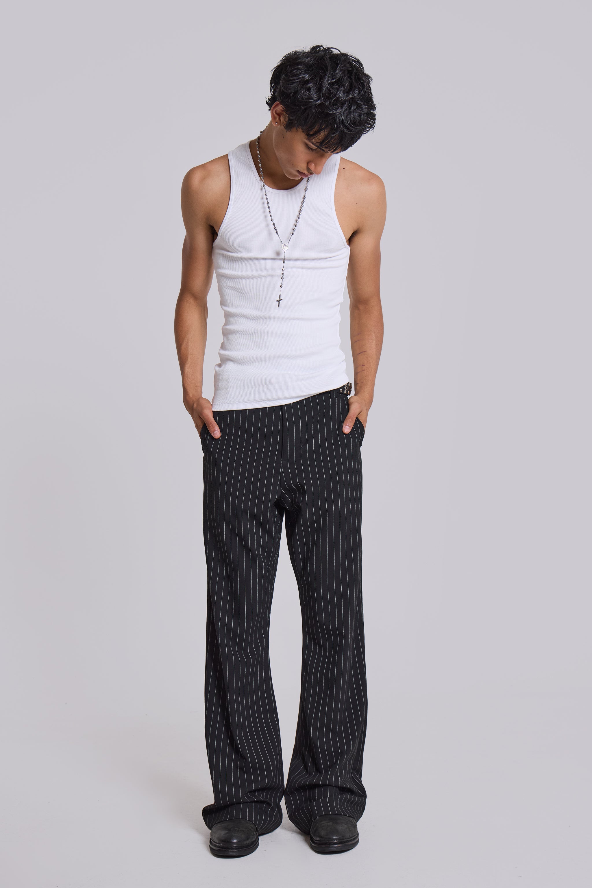 Stacked Bootcut Suit Pants