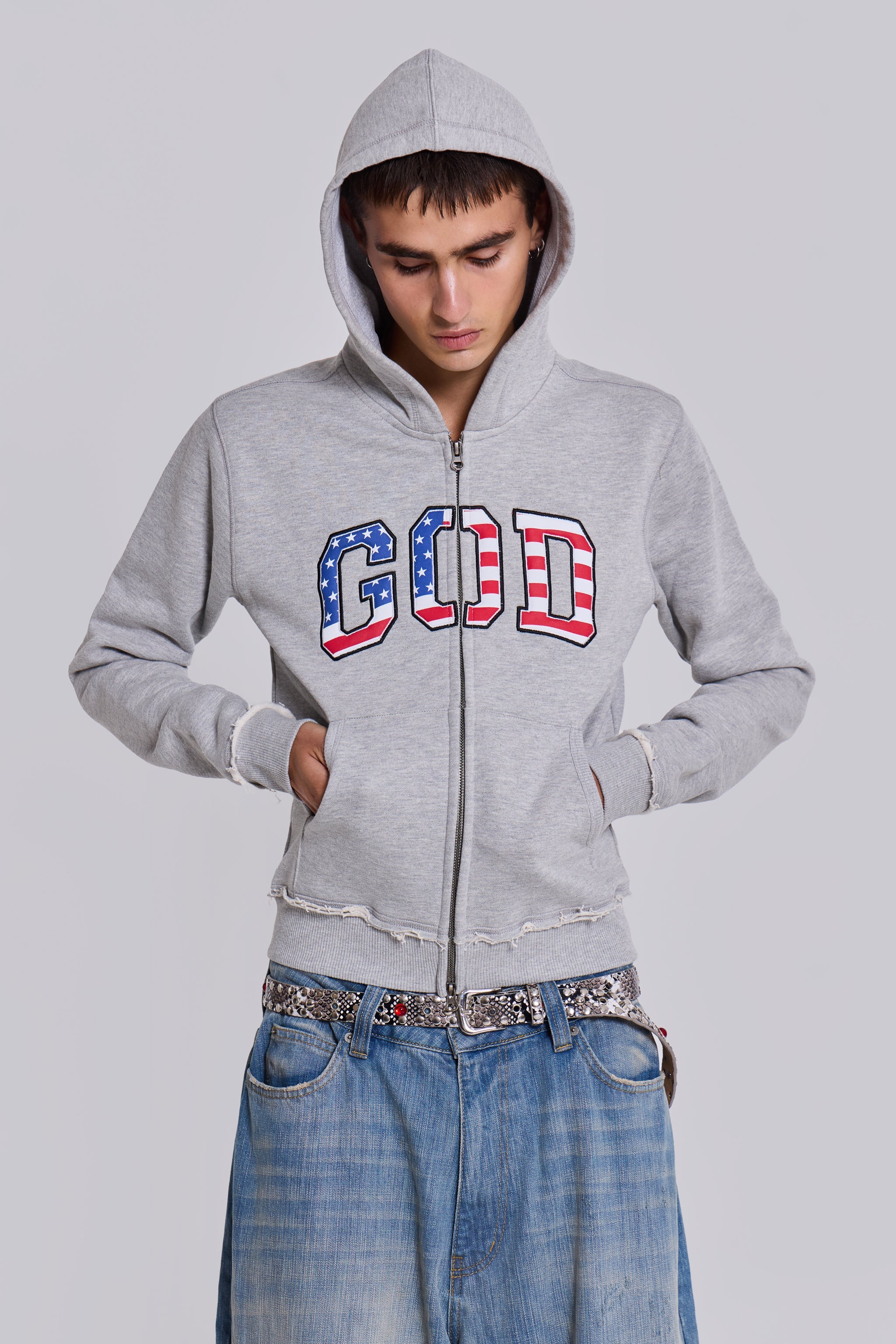 Grey Marl 'God' Mini Monster Hoodie