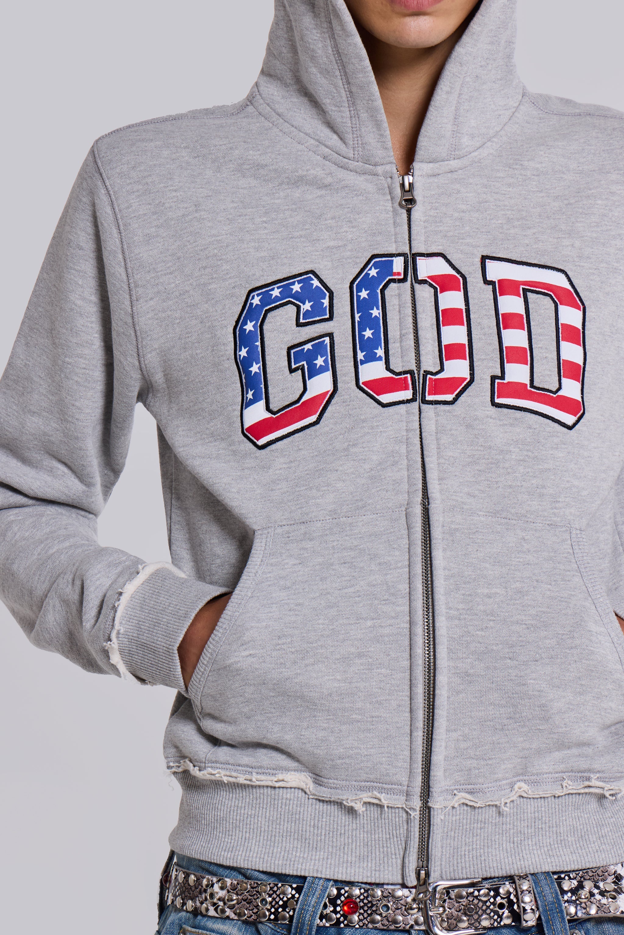 Grey Marl 'God' Mini Monster Hoodie