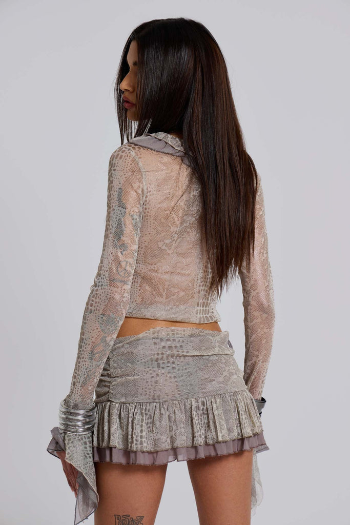 Gila Snakeskin Ruffle Shirt