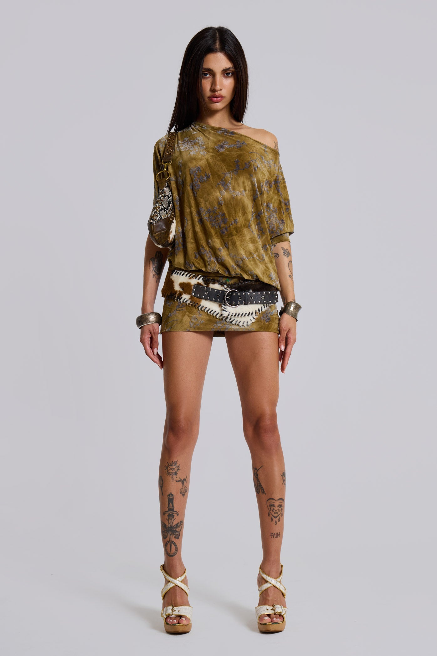 Ophidian Devore Backless Mini Dress