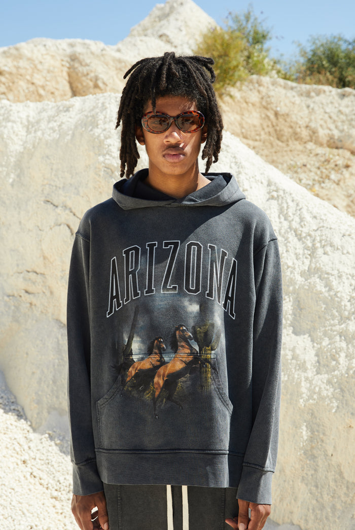 🎁 Arizona Oversized Washed Black Hoodie (100% off)