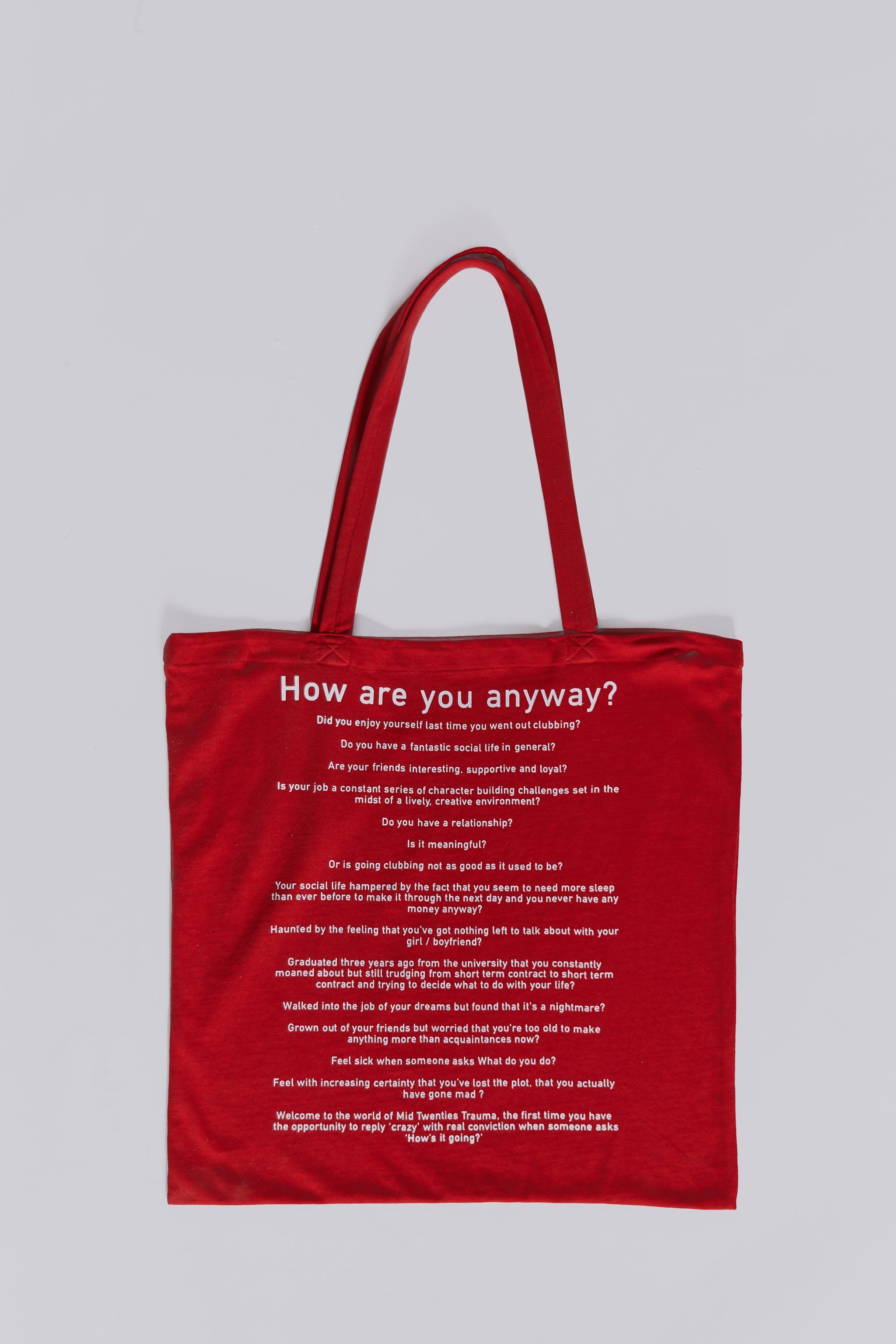 Red Sleazenation slogan tote bag.