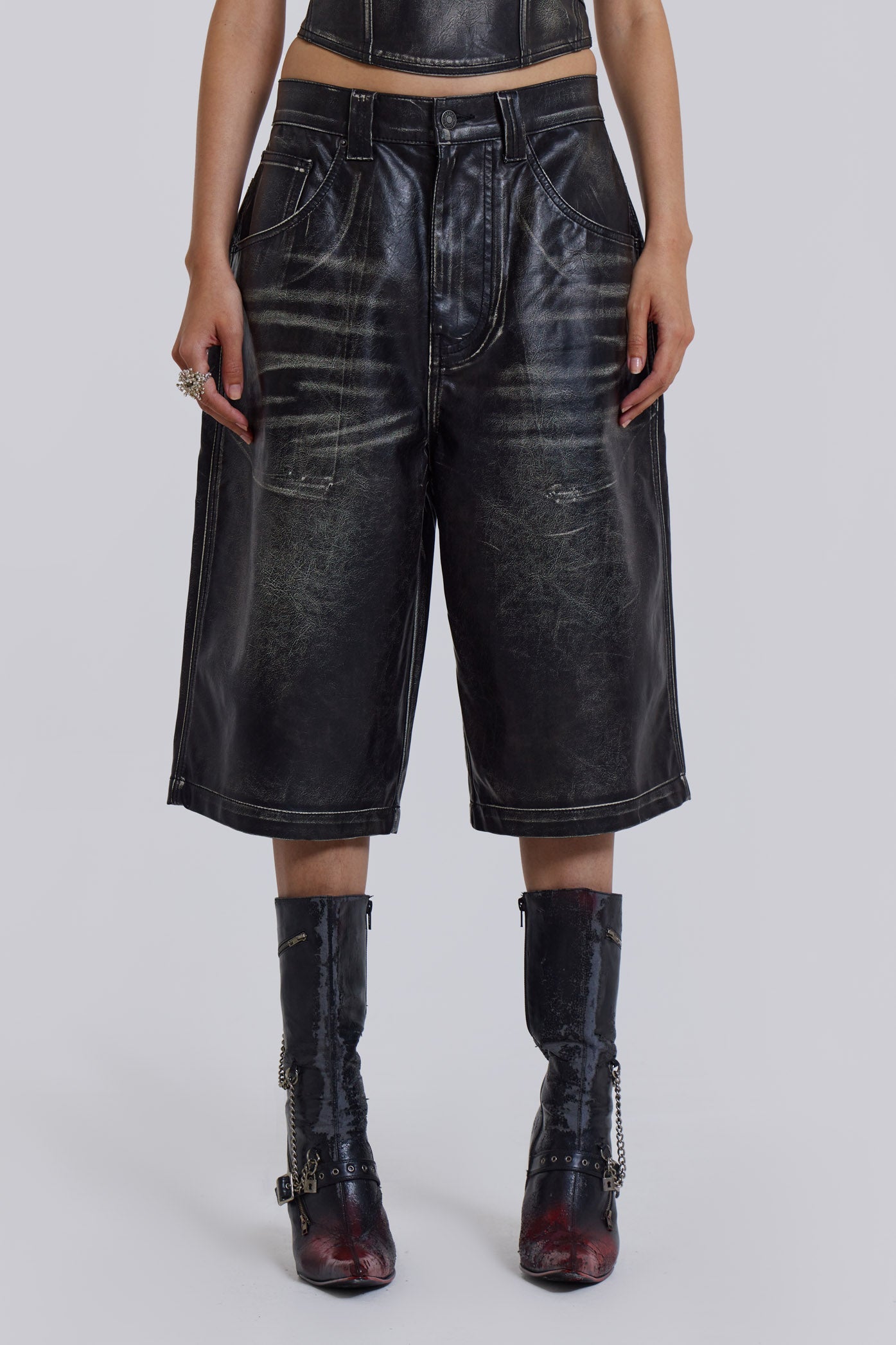 Ash Faux Leather Colossus Shorts