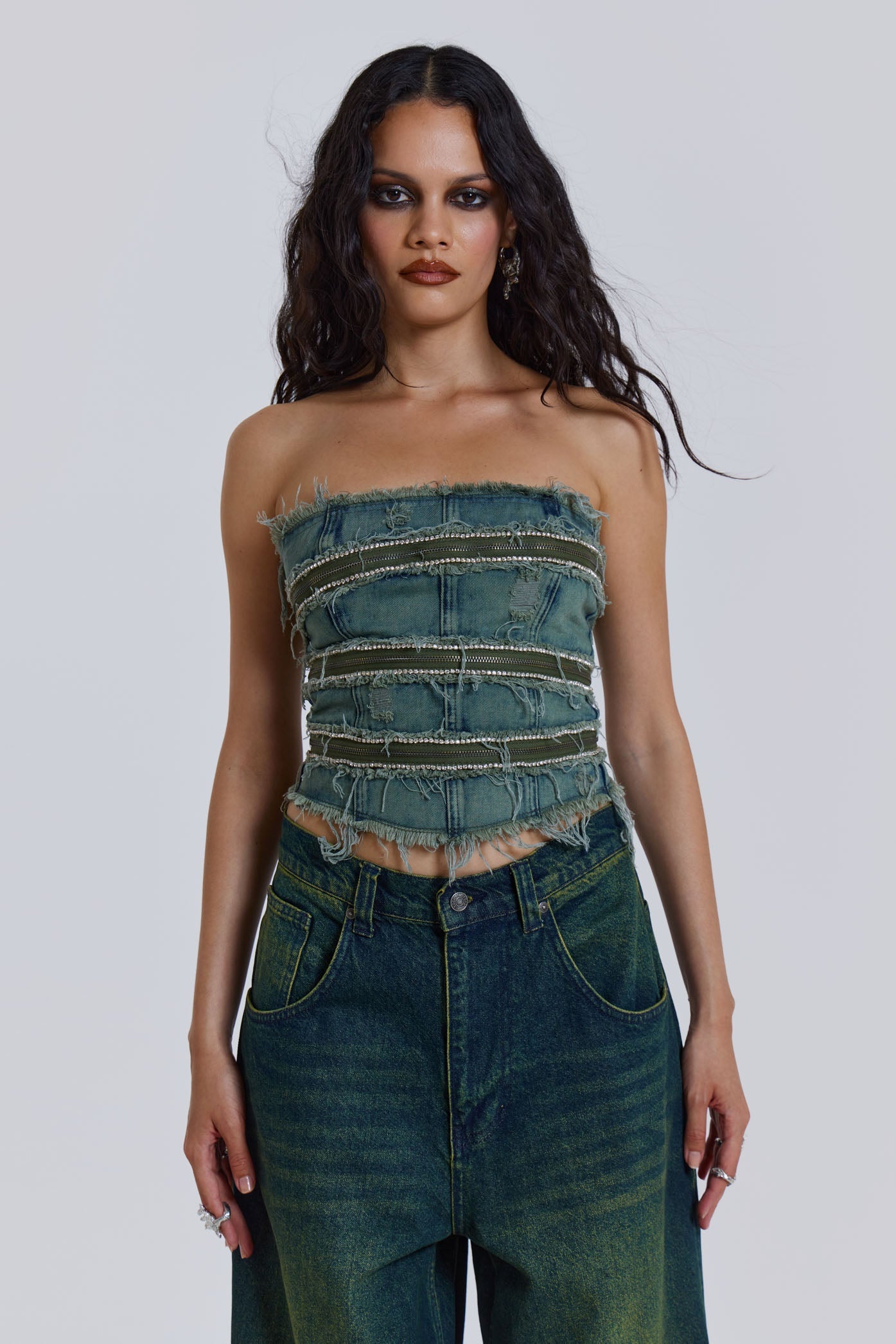 Sub-Rosa Denim Corset Top