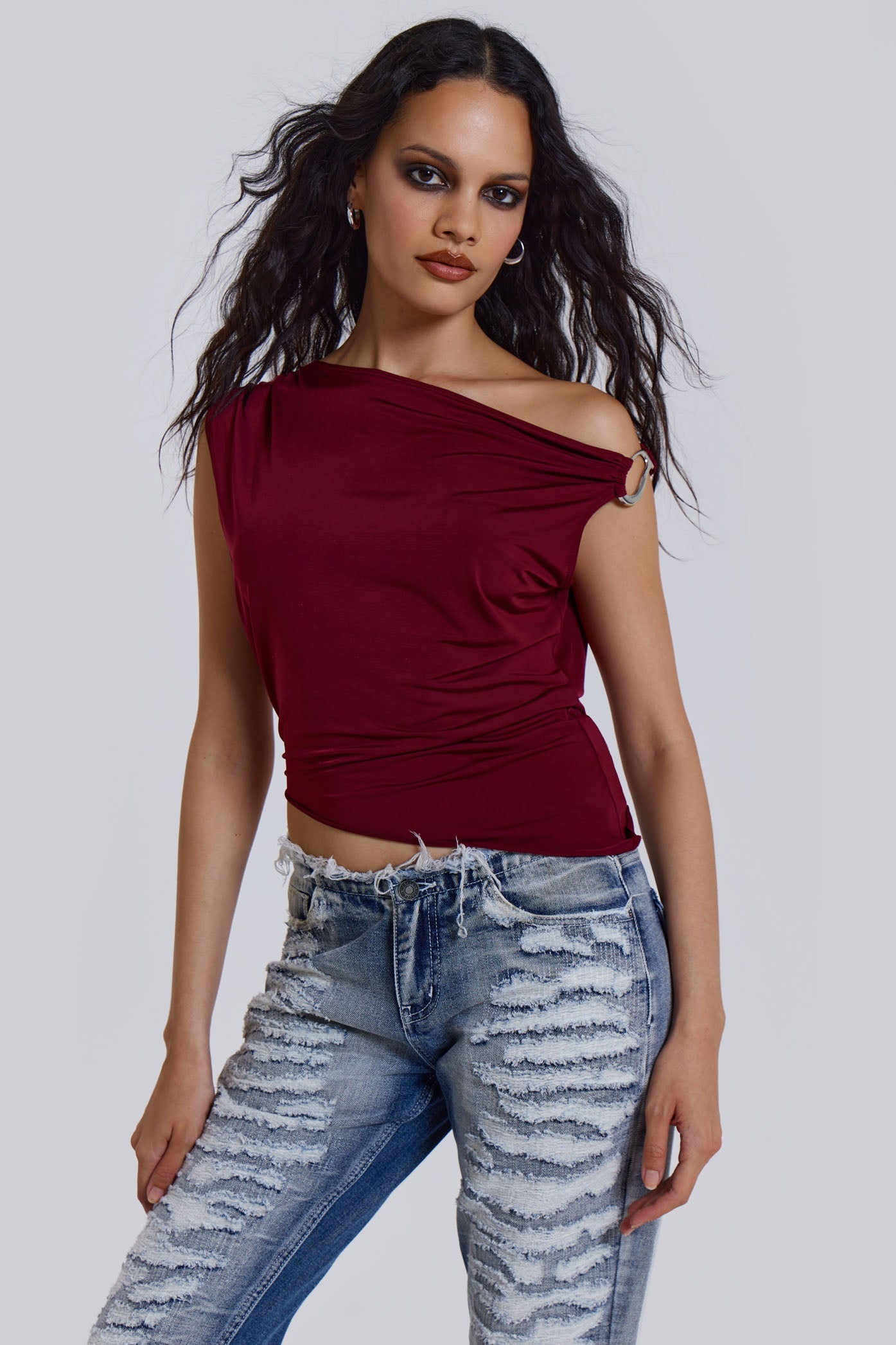 Dare To Drape Top In Wine