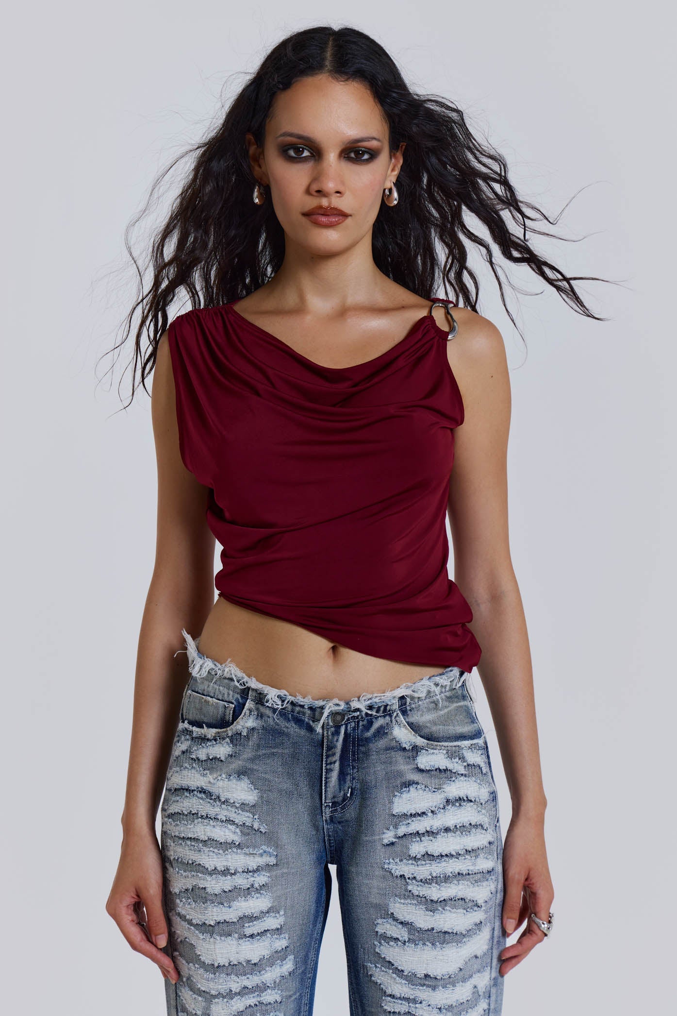 Dare To Drape Top In Wine