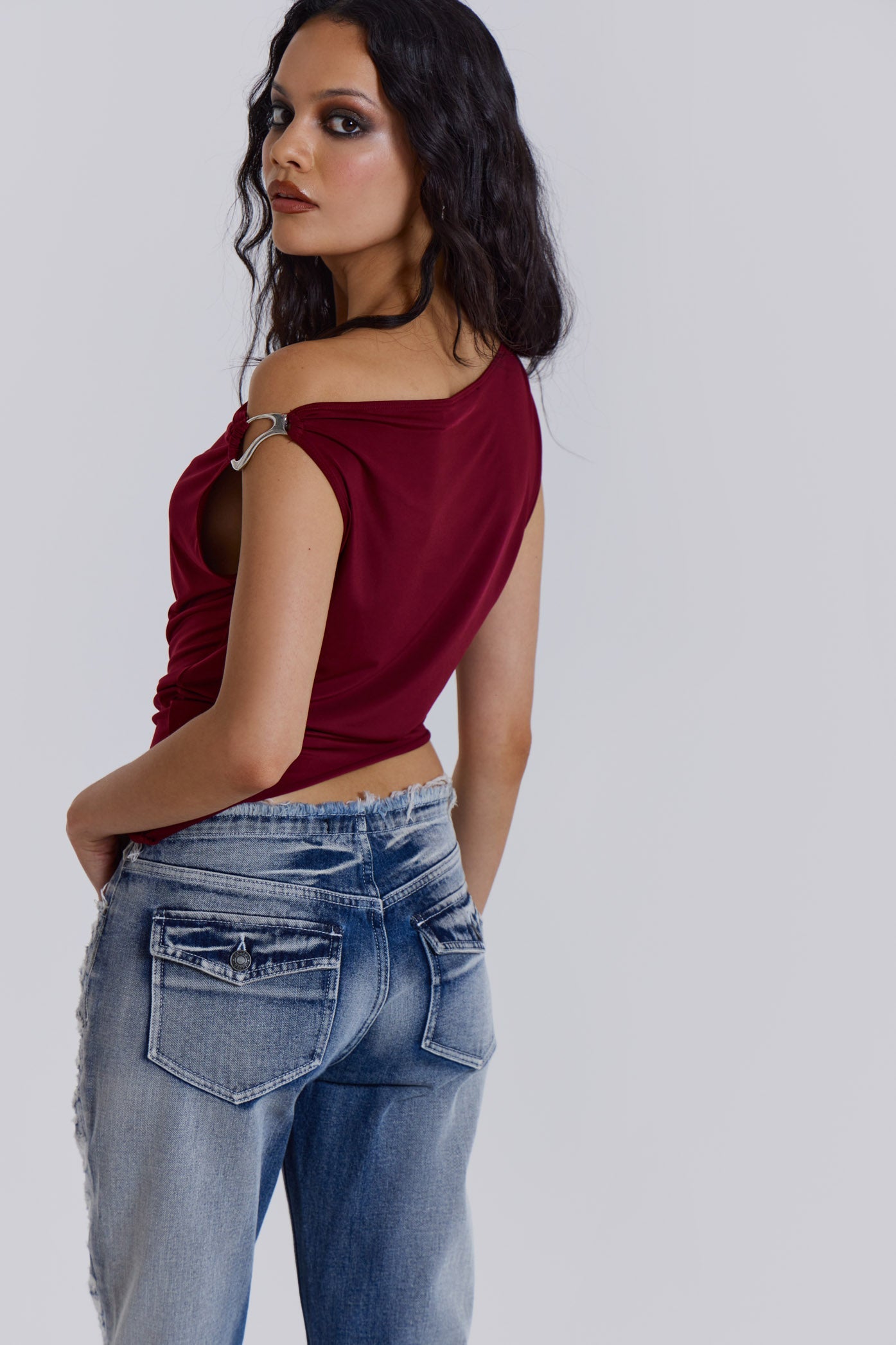 Dare To Drape Top In Wine