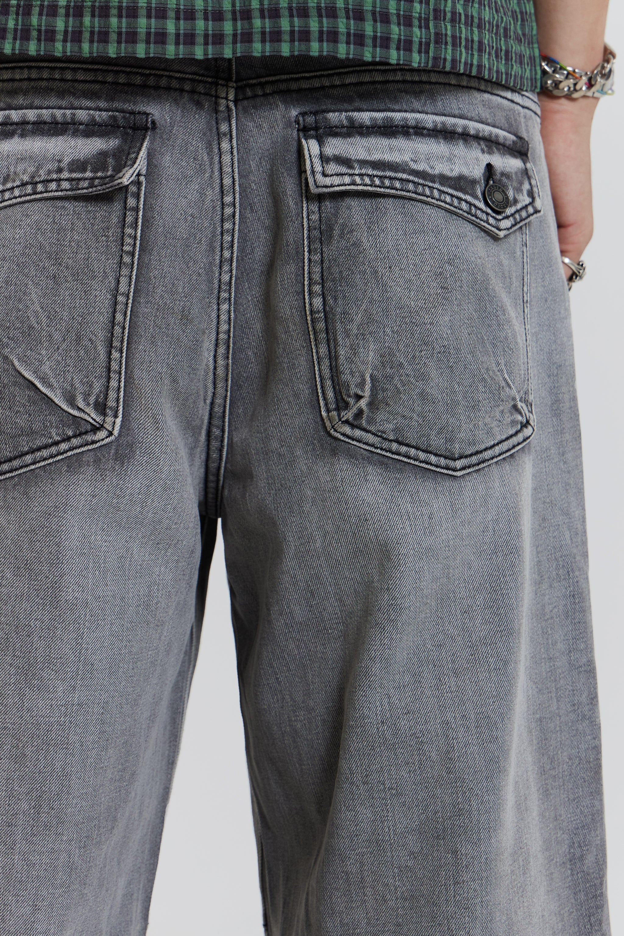 Grey Acid Razor Jean