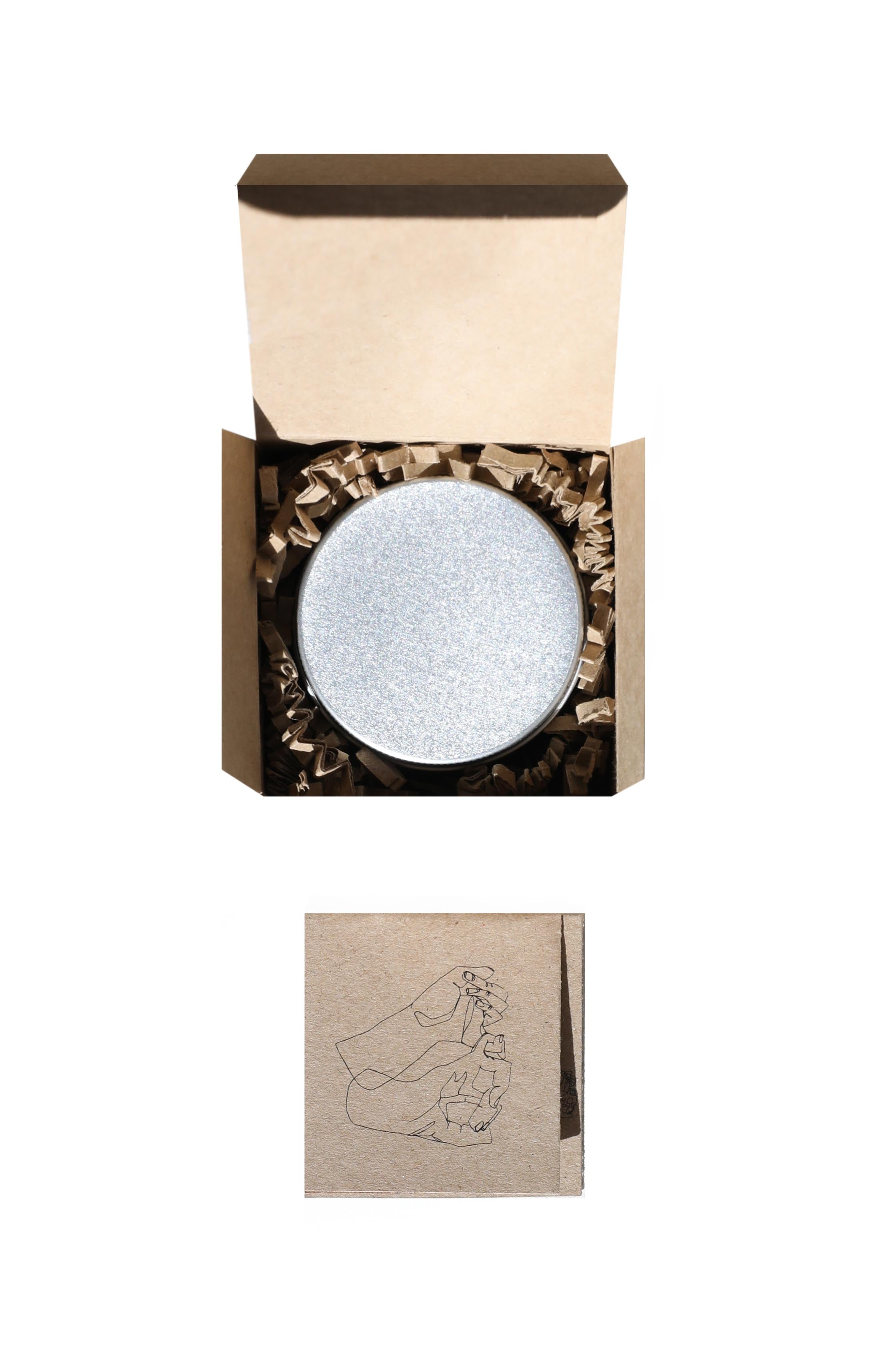 Branded Boucle candle with branded cardboard box