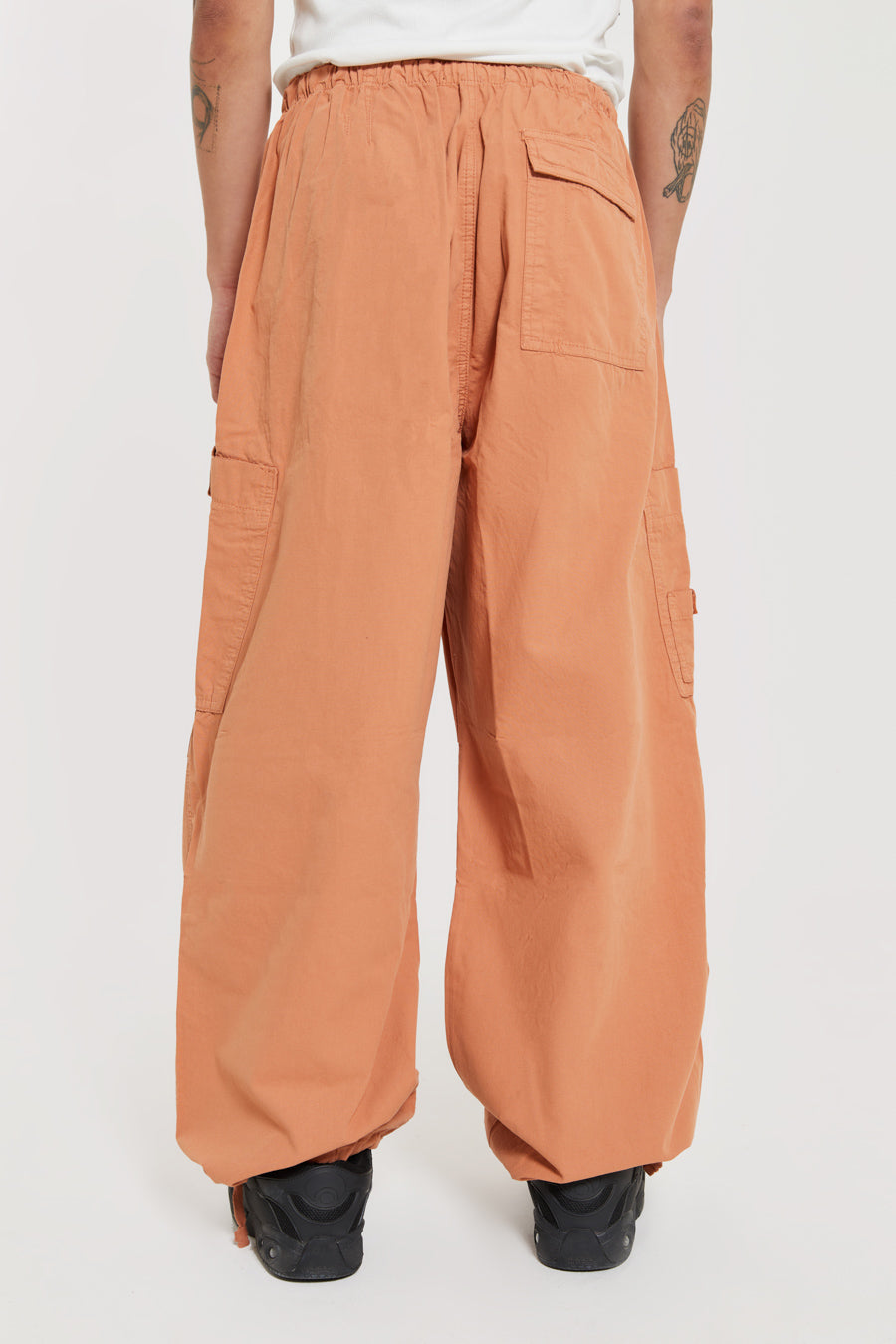 Terracotta Parachute Cargo Pants in an oversized fit