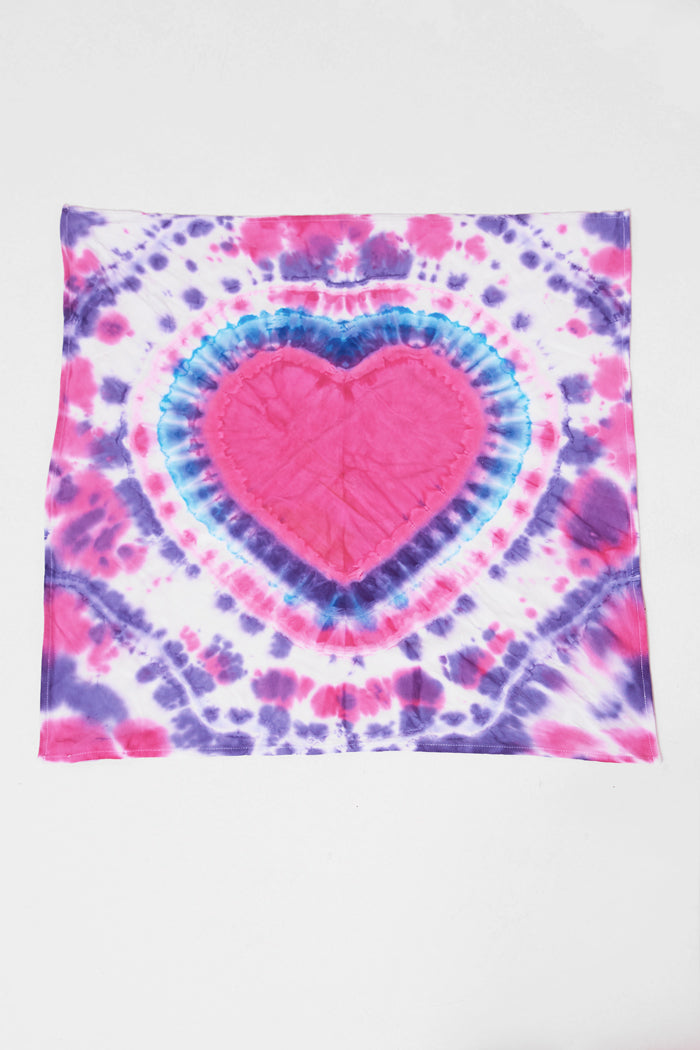 Purple & Pink Heart Tie Dye Bandana