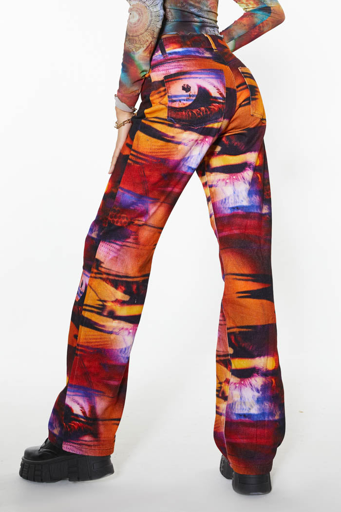 Petite Oracle Eye Print Jeans