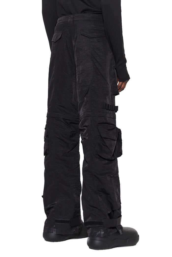 mens black straight leg cargo trousers