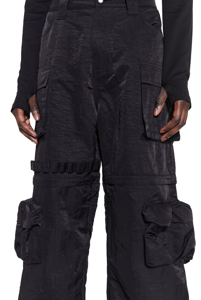 mens black straight leg cargo trousers