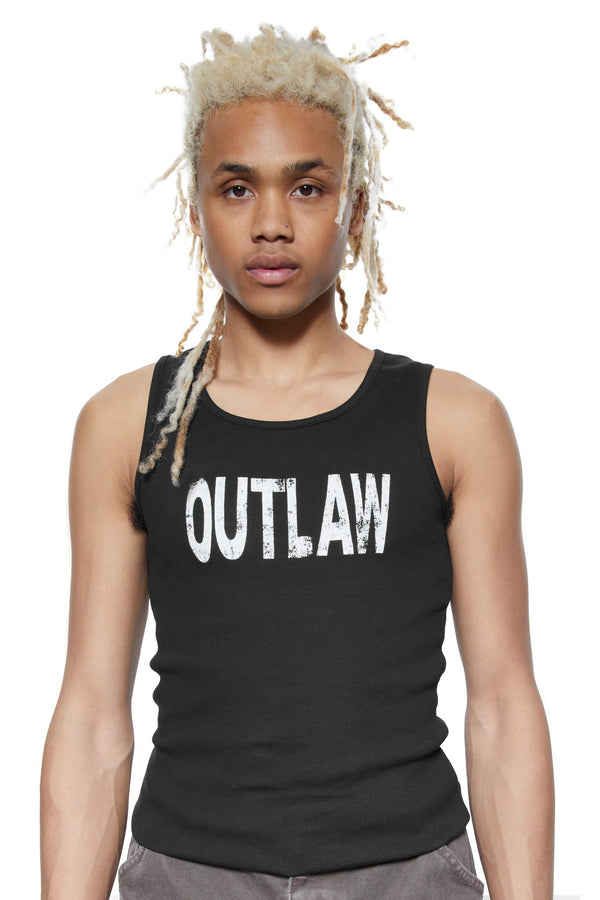 Black Outlaw Ribbed Vest